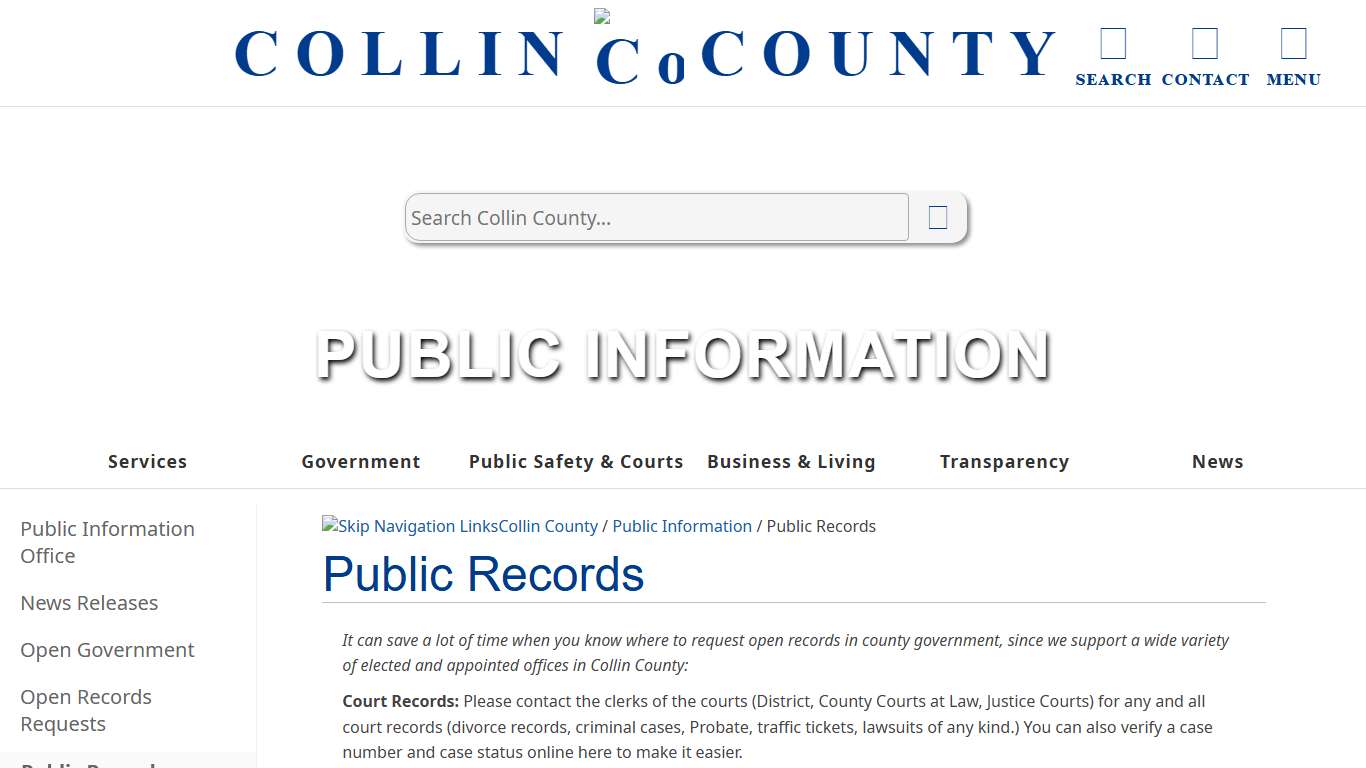 Public Information Public Records