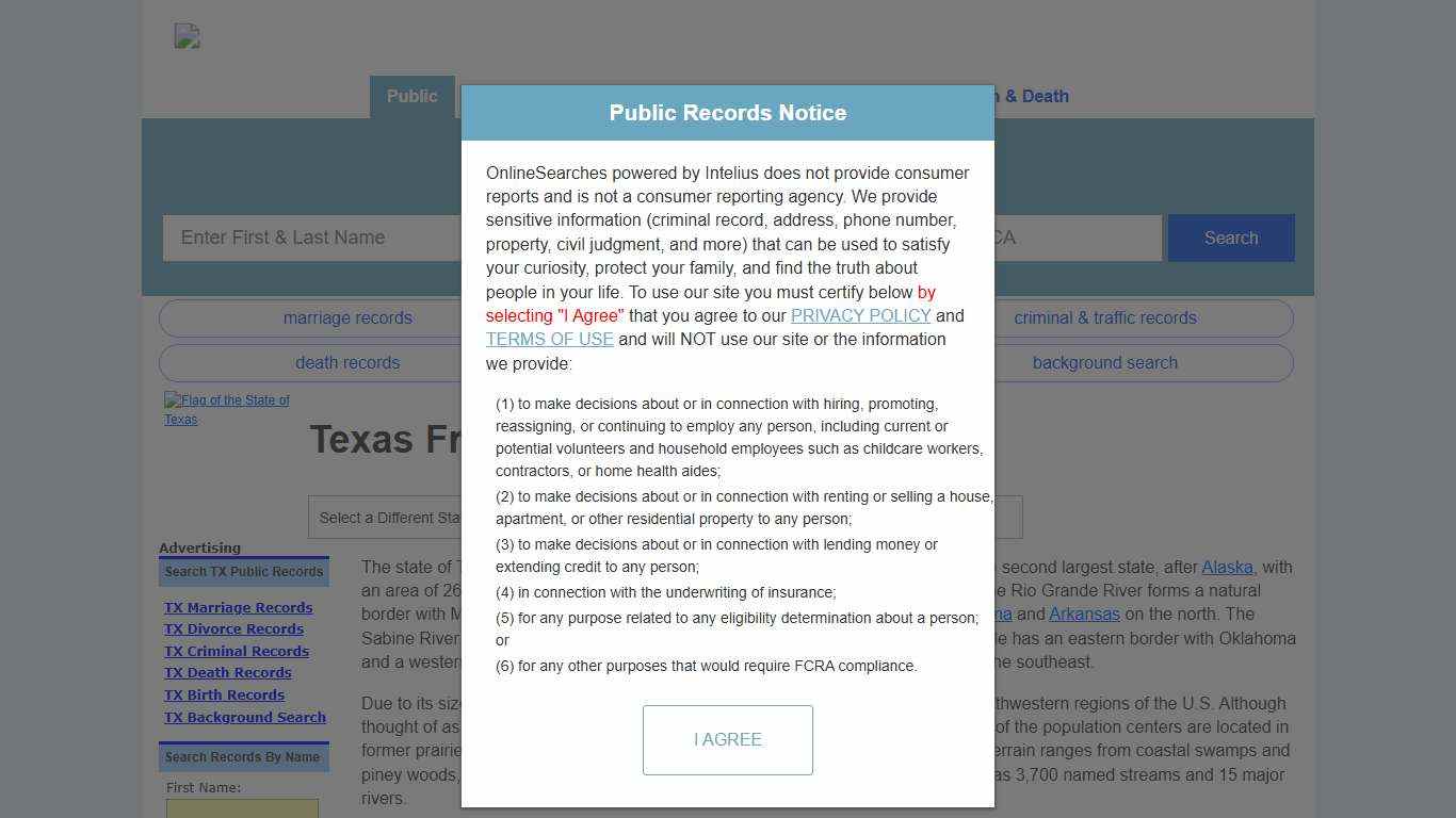 Texas Public Records Directory & Official Documents Directory