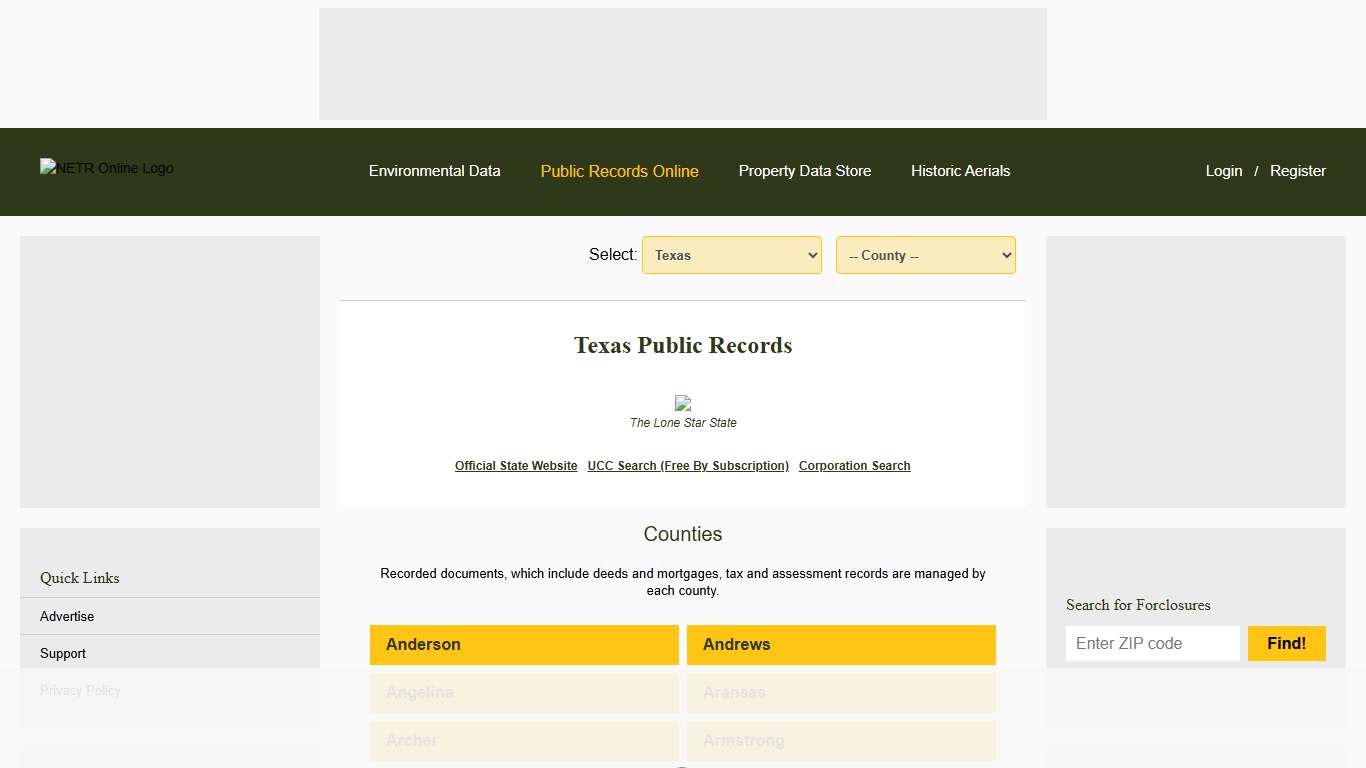 Texas Public Records Online Directory